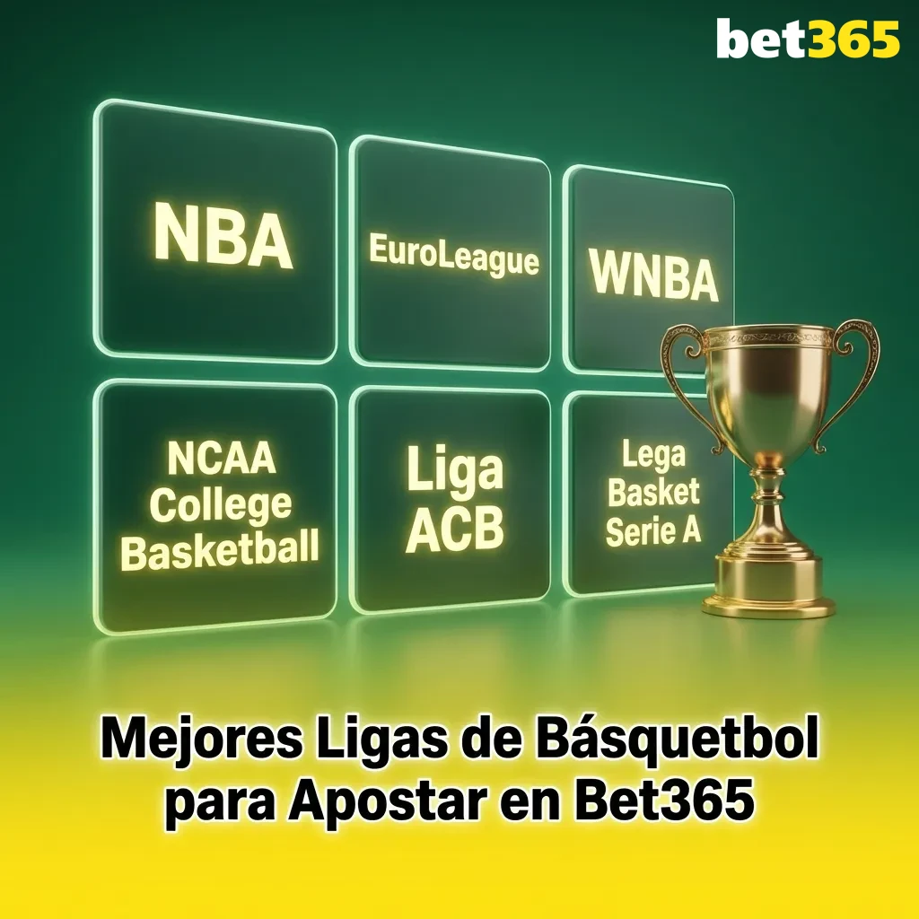 Basketball leagues available for betting on Bet365, including NBA, Euroleague, ACB Spain, and international competitions