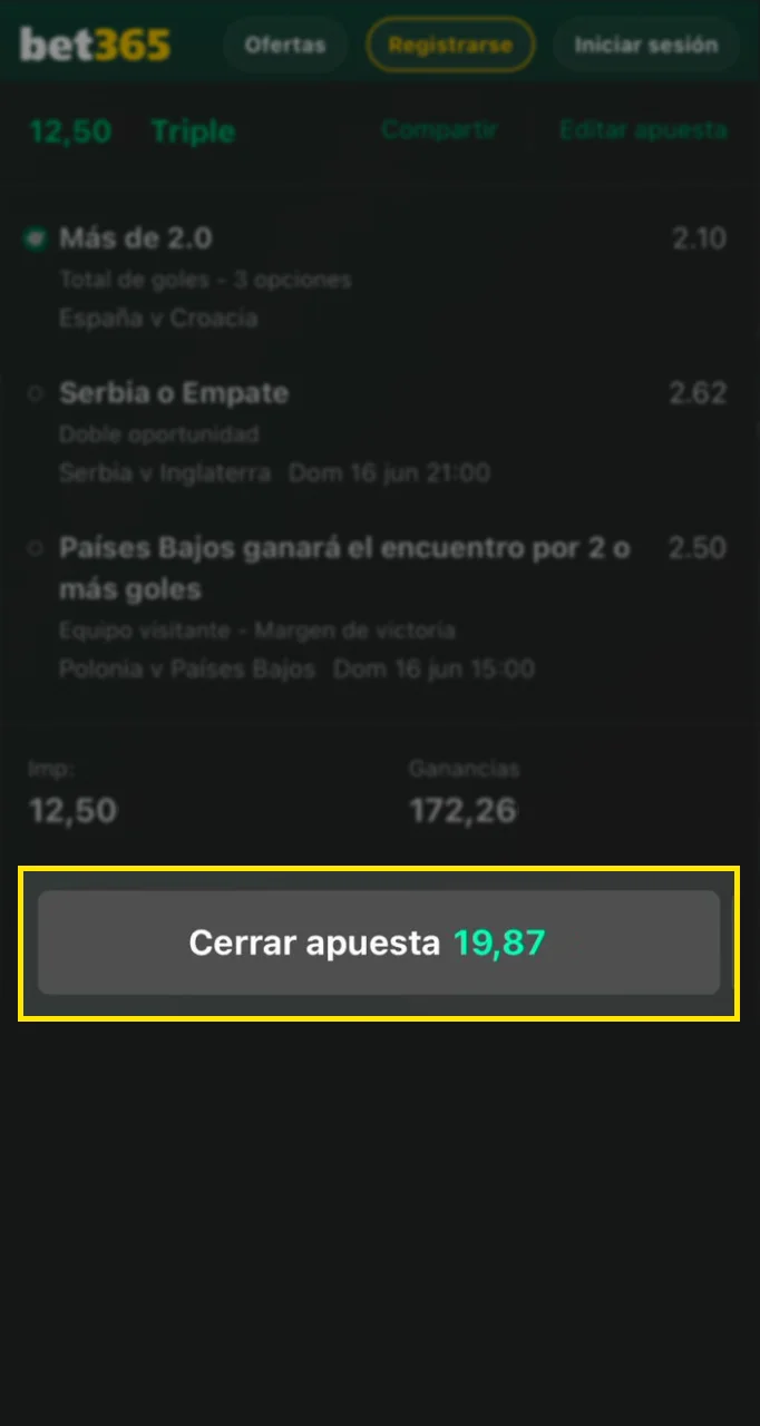 Confirma tu apuesta de baloncesto en Bet365.