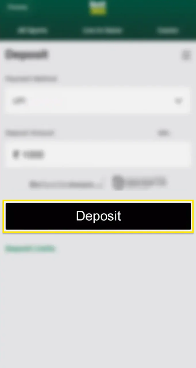Por favor revise sus datos y confirme que desea realizar un depósito en su cuenta Bet365.
