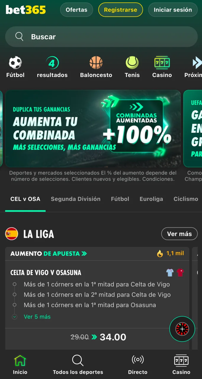 Abra el sitio web oficial de Bet365 en su navegador o en su teléfono móvil.