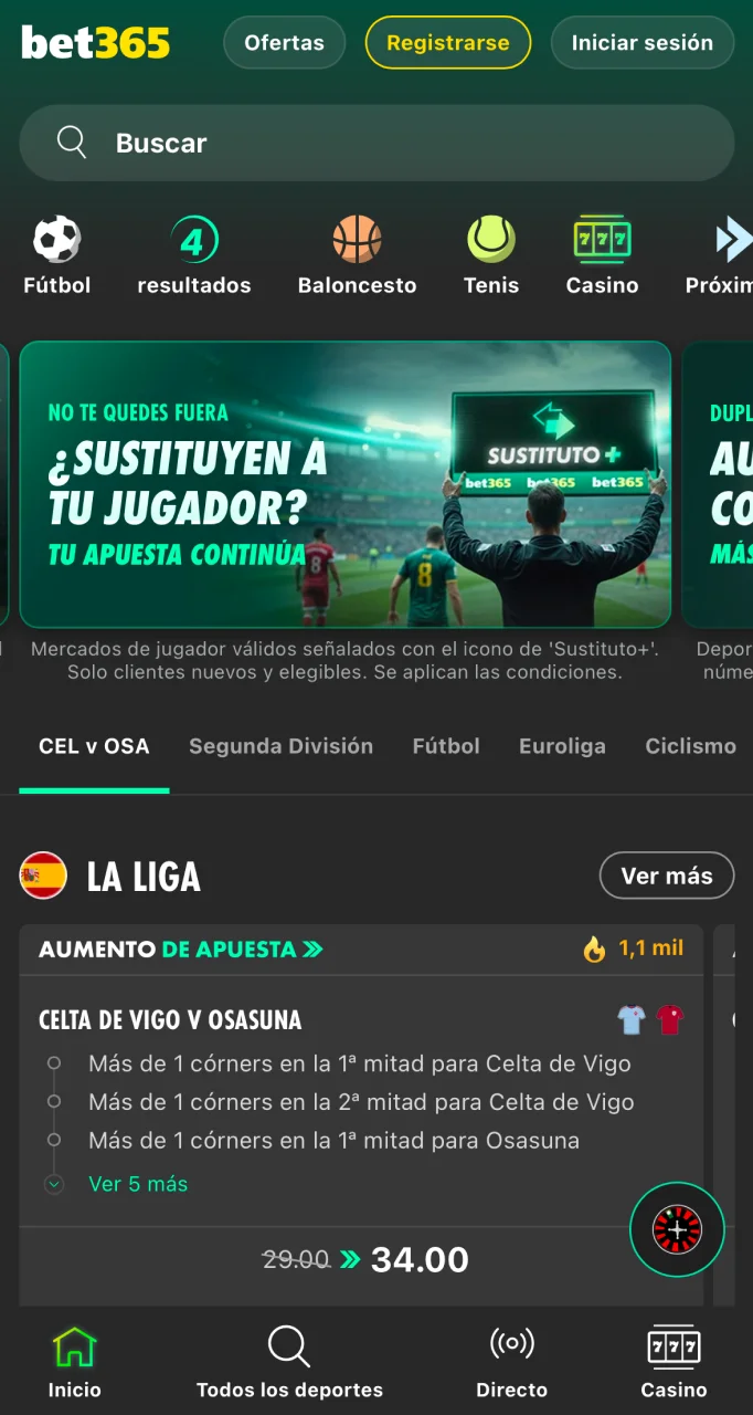 Vaya al sitio web oficial de Bet365 y busque el botón de registro.
