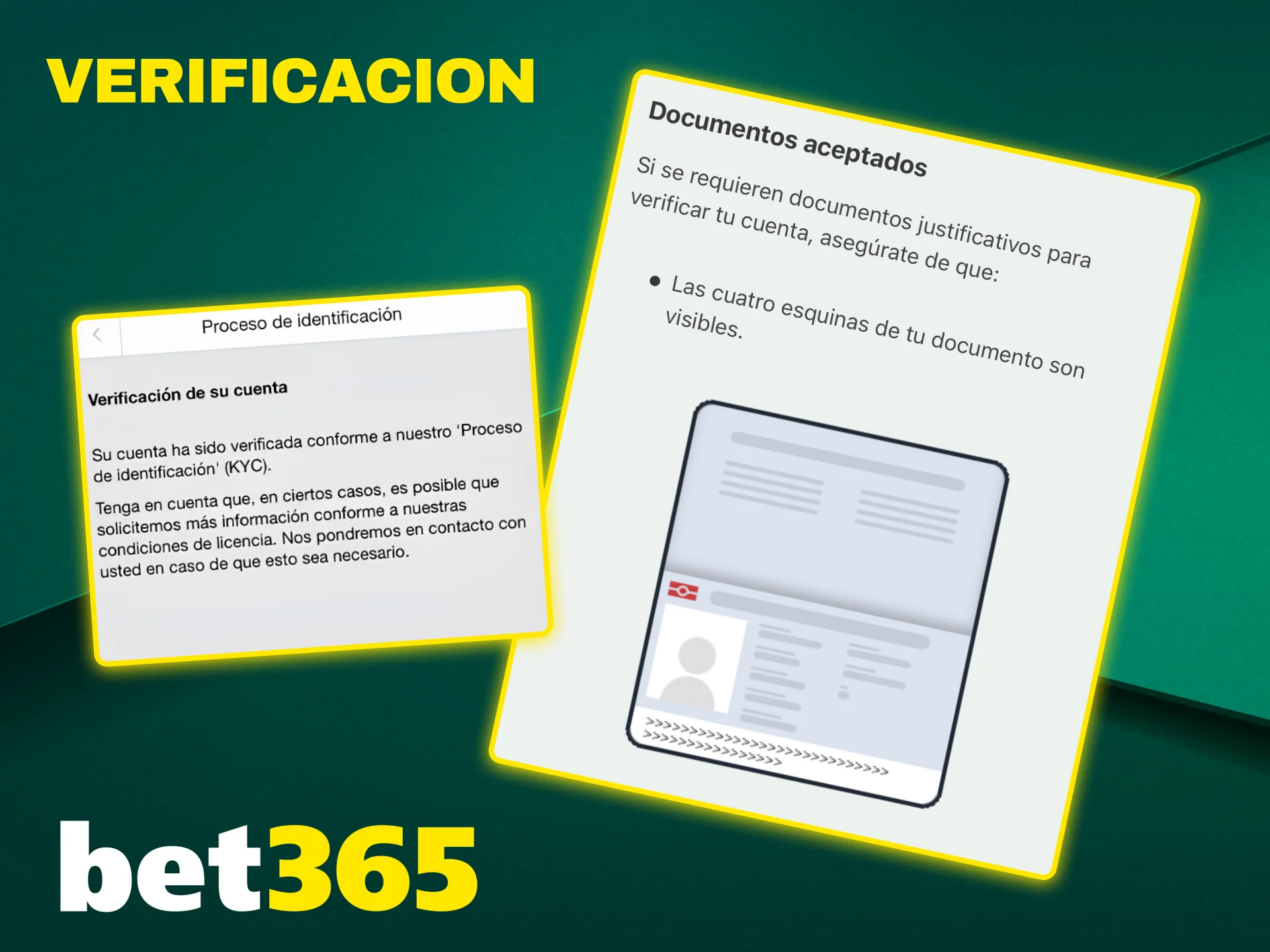 Complete el proceso de verificación para proteger su cuenta Bet365.