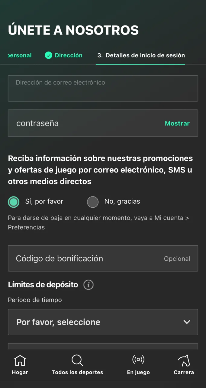 Confirme su dirección de correo electrónico en el sitio web de Bet365.